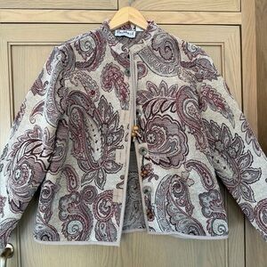 Vintage Flashback Paisley Boxy Tapestry Button Front Jacket / PM